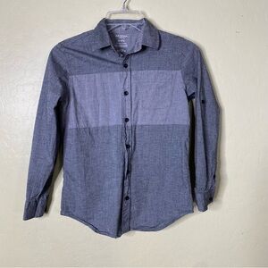 Arizona Jean Co Boys Collar Shirt Long Sleeve Gray Size M 10/12